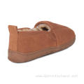 Waterproof Suede Leather Mens Sheepskin Moccasin Slippers